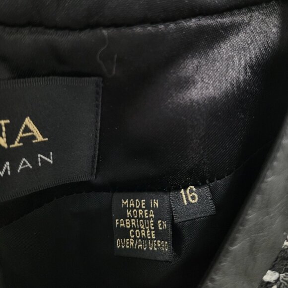 Dana Buchman Blazer Women Plus Sz 16 Zipper Tweed Boucle Wool Trim Leather - Picture 9 of 13